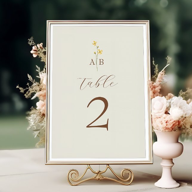Numeração De Mesa Casamento Neutral de Flores Selvagens (Criador carregado)