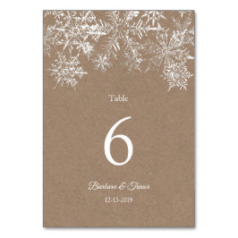 Numeração De Mesa Casamento no inverno de Natal White & Kraft Snowfl