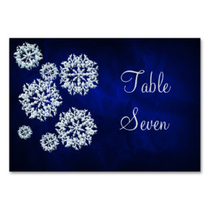 Numeração De Mesa Casamento no inverno de Neve Azul Elegante