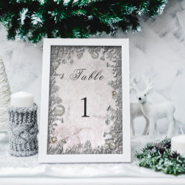 Numeração De Mesa Casamento no inverno de Neve Espumante