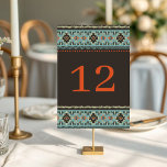 Numeração De Mesa Casamento no inverno Étnico Russo<br><div class="desc">Esta design de casamento moderna é perfeita para um casamento no inverno com um sentimento rústico tribal. Personalizar com cada número de tabela. Design repete-se no lado oposto. O texto pode ser personalizado editando a caixa de texto. Projetado para você pelo Evco Studio © em www.zazzle.com/store/evcostudio #casamento #tablenumbers #wedinginspiração #rústico...</div>