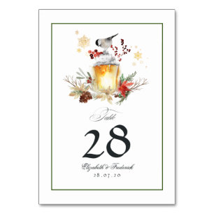 Numeração De Mesa Casamento no inverno Evergreen Pine e Spruce