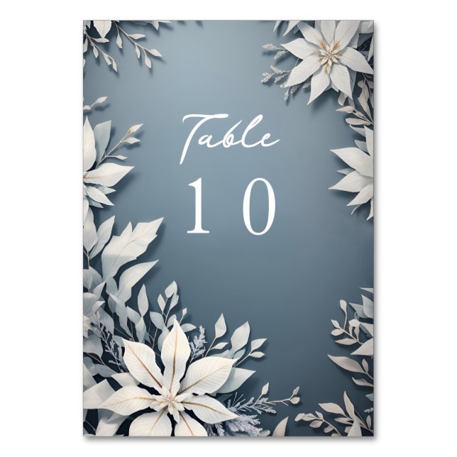 Numeração De Mesa Casamento no inverno floral inspirado congelado (Frente)