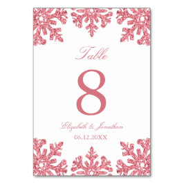 Numeração De Mesa Casamento no inverno Rosa Floco de Neve