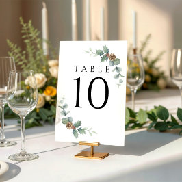 Numeração De Mesa Casamento no inverno sem Fir Branches & Eucalipto