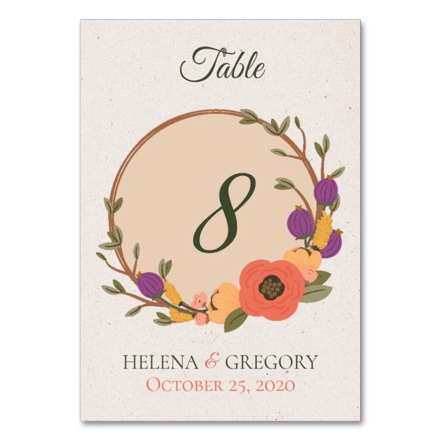 Numeração De Mesa Casamento no Jardim Floral (Frente)
