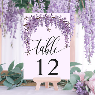 Numeração De Mesa Casamento no Jardim Floral com Galhos de Wisteria 