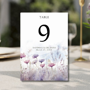 Numeração De Mesa Casamento no Prado de Flores Silvestres de Inverno