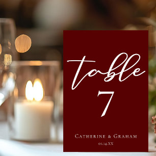 Numeração De Mesa Casamento noturno da tipografia da Borgonha Elegan