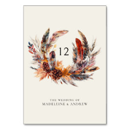 Numeração De Mesa Casamento outono Floral Wreath Boho Feenas