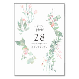 Numeração De Mesa Casamento Pastel Blush Greenery