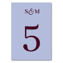 Numeração De Mesa Casamento Periwinkle com E comercial de Monograma