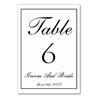 Numeração De Mesa Casamento Personalizado B&W