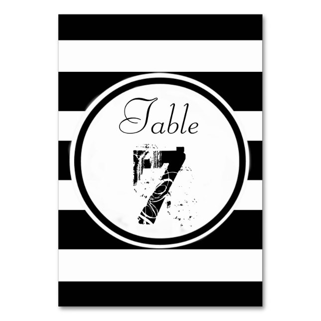 Numeração De Mesa Casamento Personalizado B&W (Frente)