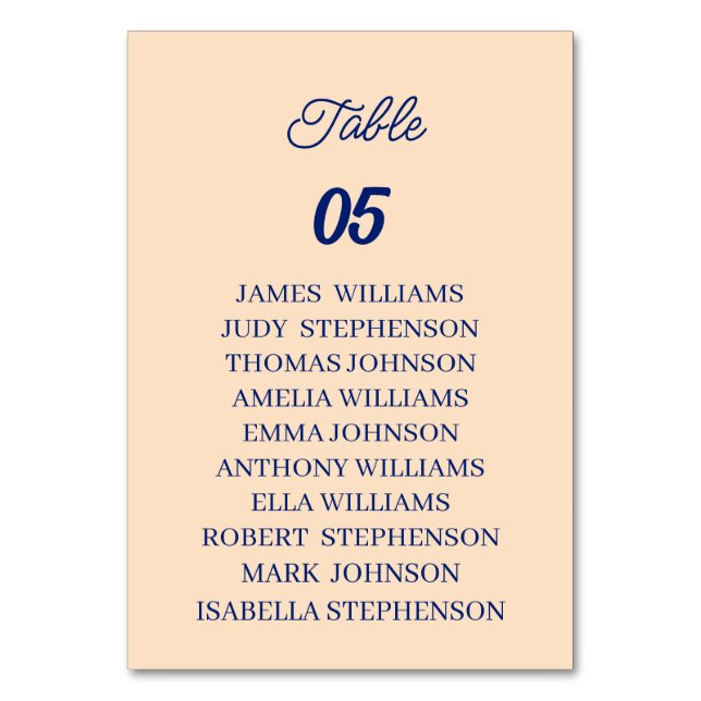 Numeração De Mesa Casamento Personalizado Beige (Frente)