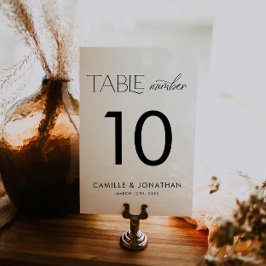 Numeração De Mesa Casamento Personalizado Branco e Preto Elegante