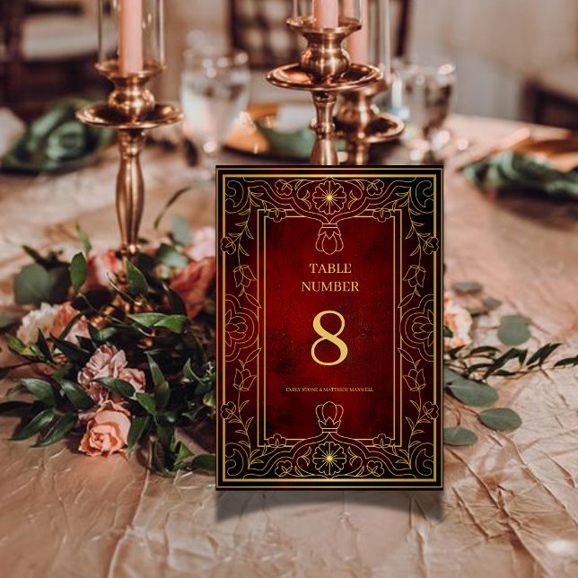 Numeração De Mesa Casamento Personalizado Clássico Vintage (Criador carregado)