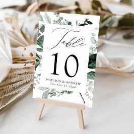 Numeração De Mesa Casamento Personalizado com Verdura Abundante