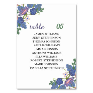 Numeração De Mesa Casamento Personalizado Da Flor Roxo Elegante