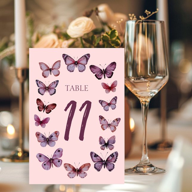 Numeração De Mesa Casamento PERSONALIZADO De Borboletas Elegantes (Elegant Butterflies CUSTOM Wedding Table Number
)