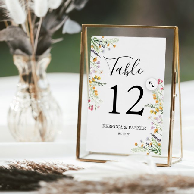 Numeração De Mesa Casamento personalizado de flores silvestres (Criador carregado)