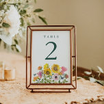 Numeração De Mesa Casamento Personalizado Floral de Cor Amarela de G<br><div class="desc">Número de Tabela Personalizada Floral de Casamento Floral de Amarelo e Cor de Água Rosa</div>