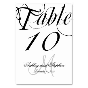 Numeração De Mesa Casamento personalizado preto e branco