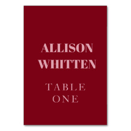 Numeração De Mesa Casamento Personalizado Rosa e Vermelho com Script