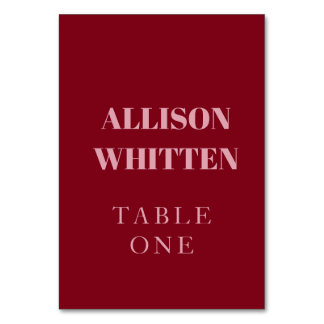 Numeração De Mesa Casamento Personalizado Rosa e Vermelho com Script