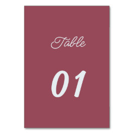 Numeração De Mesa Casamento Personalizado Simples Maroon