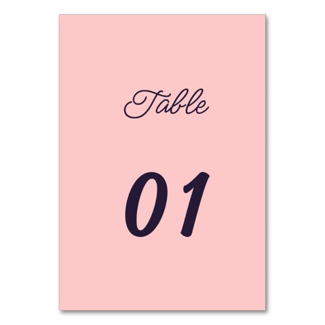 Numeração De Mesa Casamento Personalizado Simples Peach (Frente)