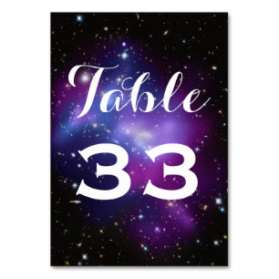 Numeração De Mesa Casamento Planetário de Cluster com Galáxia Roxa