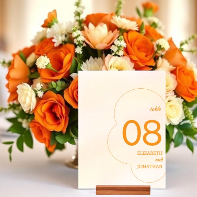 Numeração De Mesa Casamento Pôr do Sol Laranja (Criador carregado)