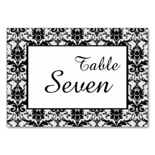 Numeração De Mesa Casamento preto da beira do damasco