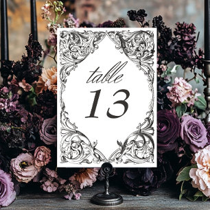 Numeração De Mesa Casamento Preto e Branco até a Morte Vitoriano