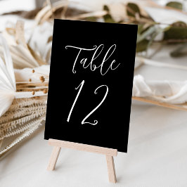 Numeração De Mesa Casamento Preto e Branco de Roteiro Simples