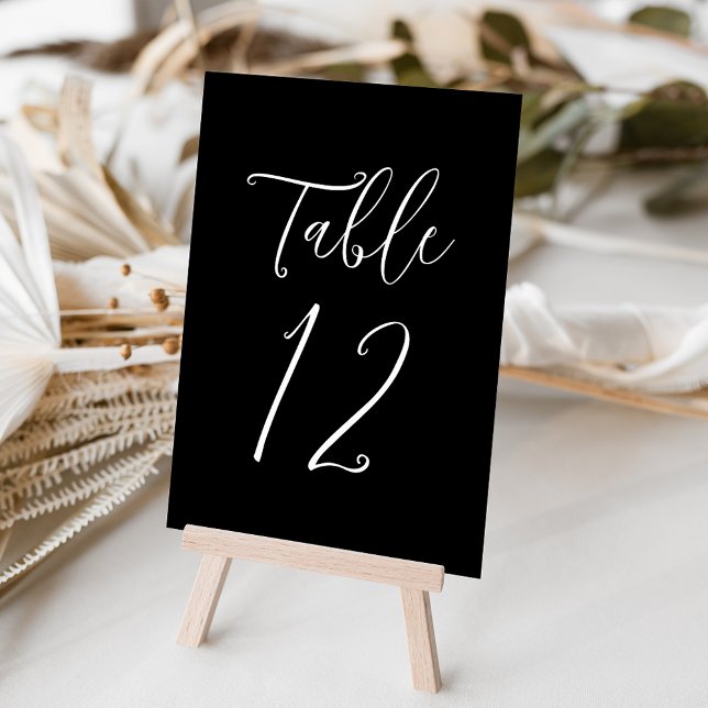 Numeração De Mesa Casamento Preto e Branco de Roteiro Simples (Criador carregado)