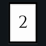 Numeração De Mesa Casamento Preto e Branco Elegante<br><div class="desc">Este design apresenta uma elegante borda preta, cinza e branca. Uma simples design de cartas de números minimalistas da mesa de casamento com elementos modernos, pretos, brancos e cinzas. Os convites de casamento e outros artigos de papelaria também estão disponíveis. Personalize o número e adquira cada número mesa individualmente de...</div>