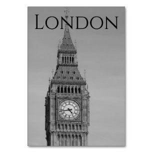 Numeração De Mesa Casamento Preto e Branco Londres Big Ben