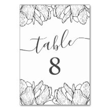 Casamento Preto e Branco Mínimo Floral Moderno