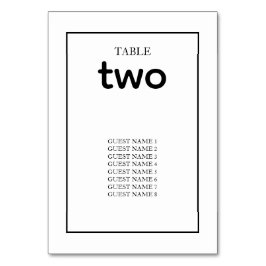 Numeração De Mesa Casamento preto e branco simples minimalista