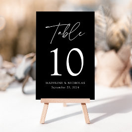 Numeração De Mesa Casamento Preto Minimalista Moderno