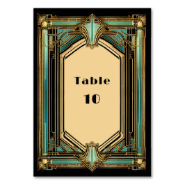 Numeração De Mesa Casamento Preto Turquesa Dourado Art Déco