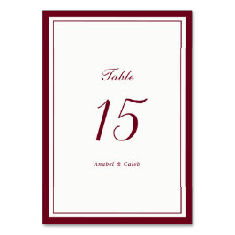 Numeração De Mesa Casamento Quadro Burgundy Vermelho Clássico Elegan