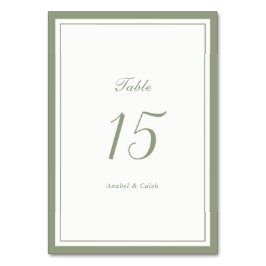 Numeração De Mesa Casamento Quadro Elegante Clássico Verde Sage