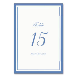 Numeração De Mesa Casamento Quadro Poeira Azul Clássico Elegante