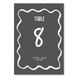 Numeração De Mesa Casamento Quirky Quimsical Retro Squiggle