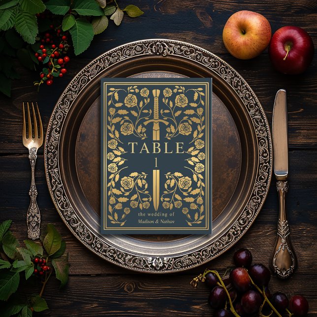 Numeração De Mesa Casamento Real Medieval da cinza (Criador carregado)