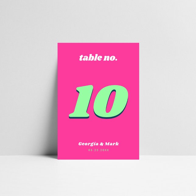 Numeração De Mesa Casamento Retroativo Rosa e Verde (Criador carregado)
