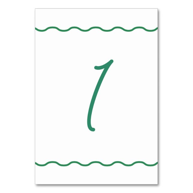 Numeração De Mesa Casamento Retroativo Verde Wavy (Frente)